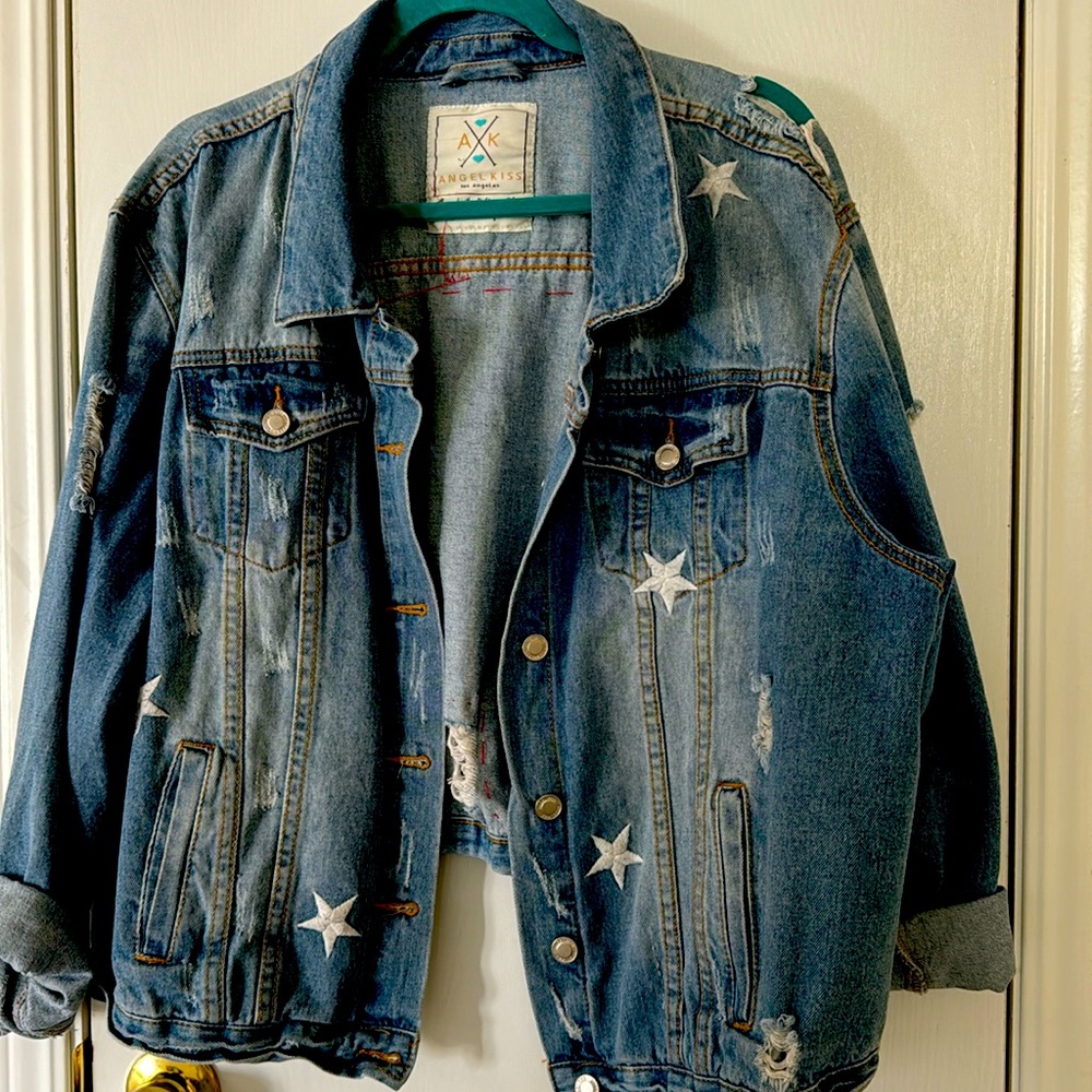 One Of A Kind Distressed Madonna Denim Jacket